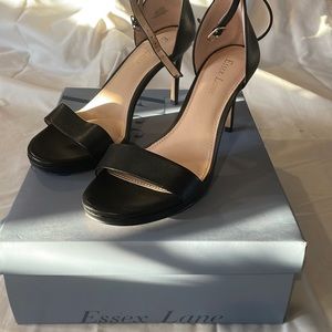 Essex Lane Black Open Toe High Heels with Ankle Straps